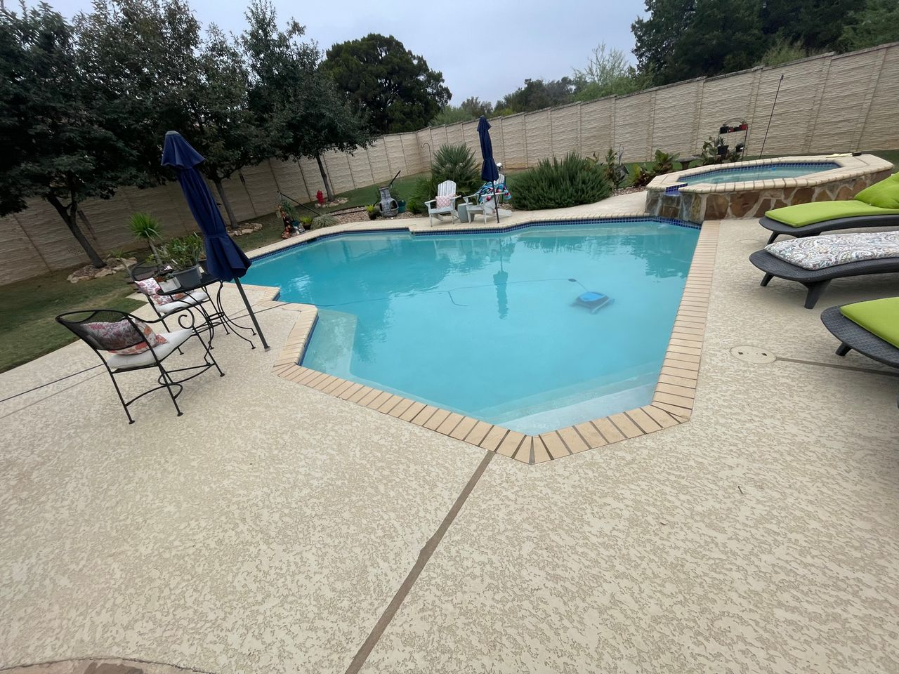 Backyard before the Pool Renovation & Remodeling project by Asante Pools in the Texas Hill Country
